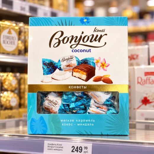 Kẹo Socola dừa hạnh nhân Bonjour Coconut chính hãng của Nga